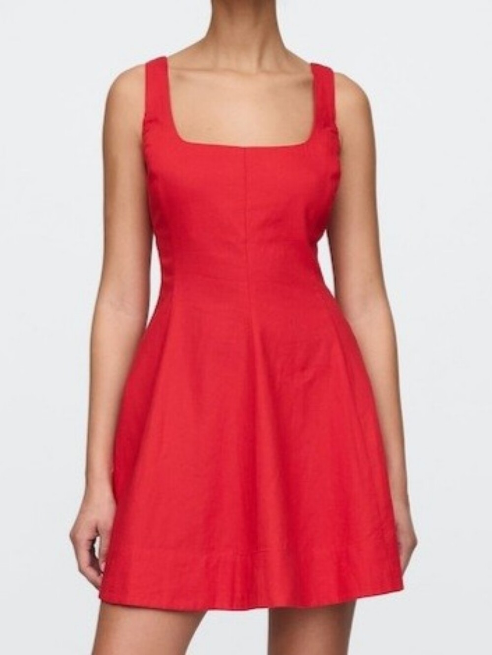 Gap Heavyweight Square Neck Linen-Blend Sleeveless Mini Dress PM